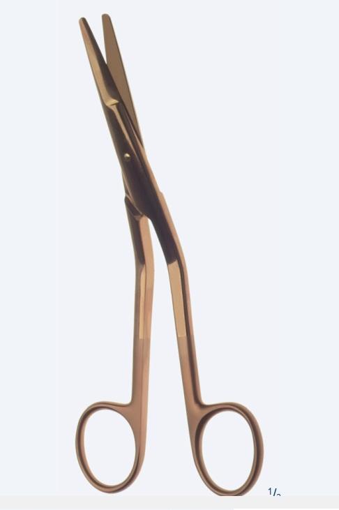 Ножиці, хірургічні, "Cottle", "Titanit", вигнуті, по ребру, тупокінцеві, загальна довжина 160 мм, 6 1/4". Бренд - Asanus Medizintechnik Gmb, Німеччина